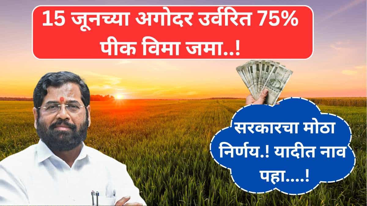 Crop Insurance Money 15th June